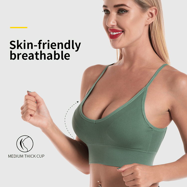 Comfortable Elastic Gathering Push-Up Bralette for Women - Seamless Sports Underwear