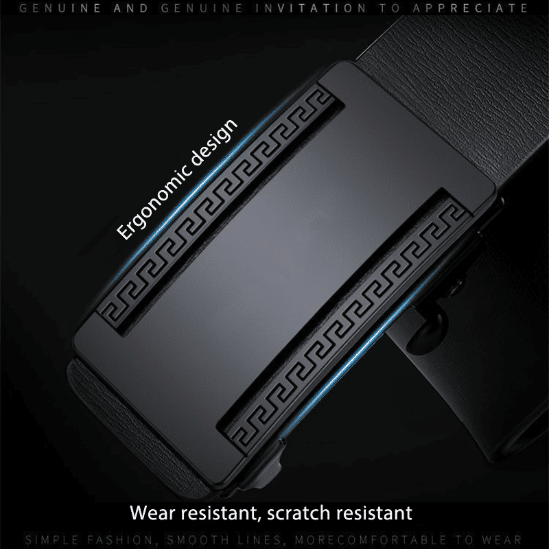 Men's Automatic Buckle PU Leather Belt - Toothless High-Quality Strap for Casual & Business