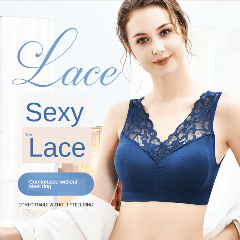 Seamless Wireless Lace Push-Up Bra: Beauty Back, Sports, Yoga, Padded Comfort