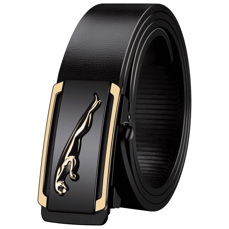 Premium Genuine Cowskin Leather Men's Belt Automatic Alloy Buckle Business Style