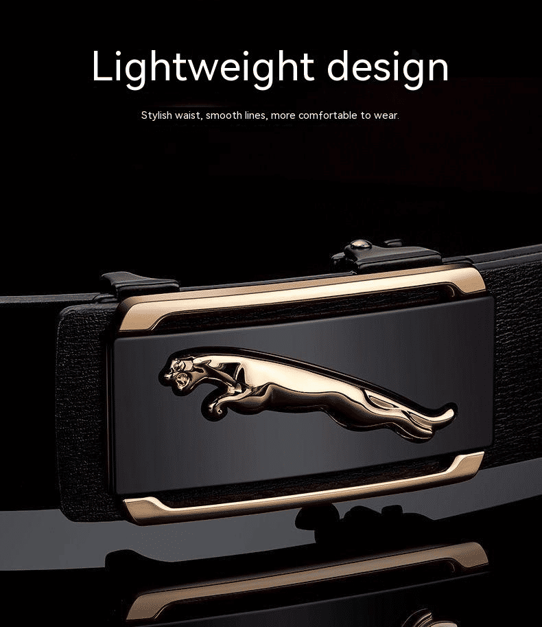 Premium Genuine Cowskin Leather Men's Belt Automatic Alloy Buckle Business Style