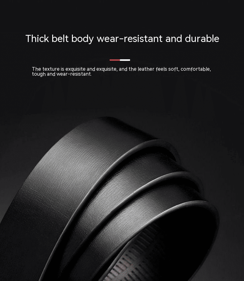 Premium Genuine Cowskin Leather Men's Belt Automatic Alloy Buckle Business Style