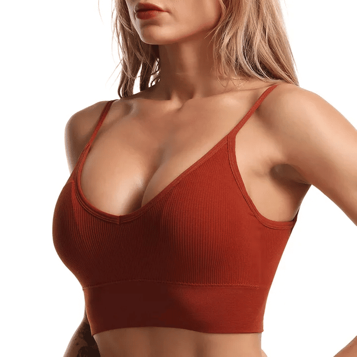 Comfortable Elastic Gathering Push-Up Bralette for Women - Seamless Sports Underwear