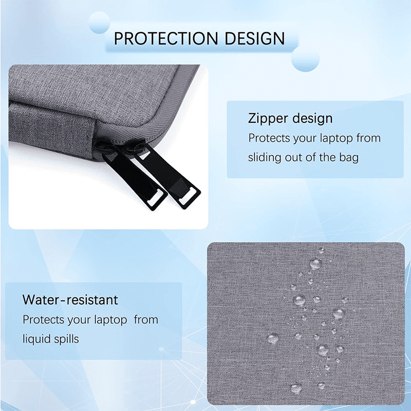 15.6-inch Portable Waterproof Laptop Sleeve: Multi-Layer Protective Liner Bag for Apple & iPad, Gray