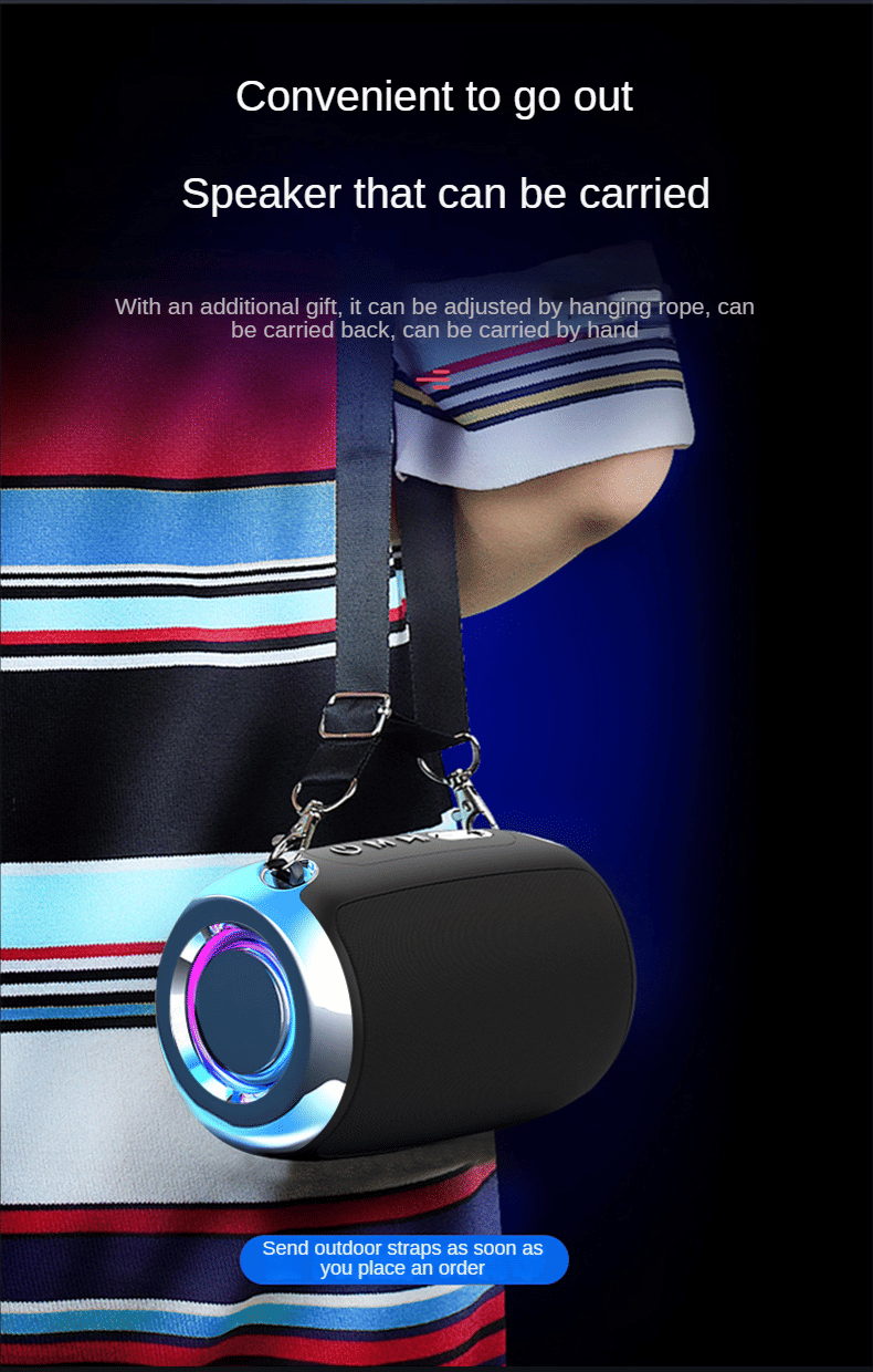 High-Power Portable Bluetooth Speaker: Surround Stereo, Subwoofer Bass, Plugin Card