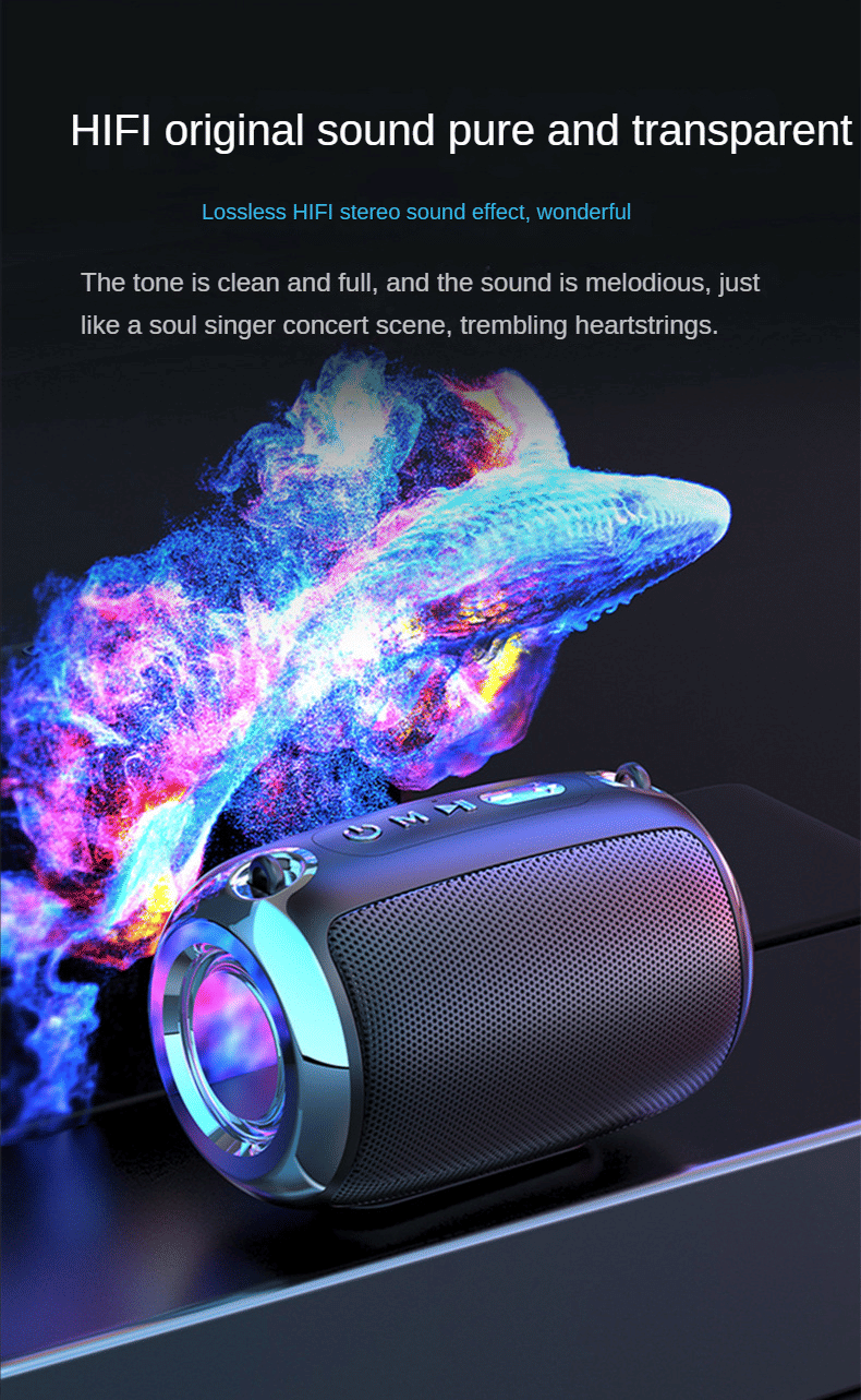 High-Power Portable Bluetooth Speaker: Surround Stereo, Subwoofer Bass, Plugin Card