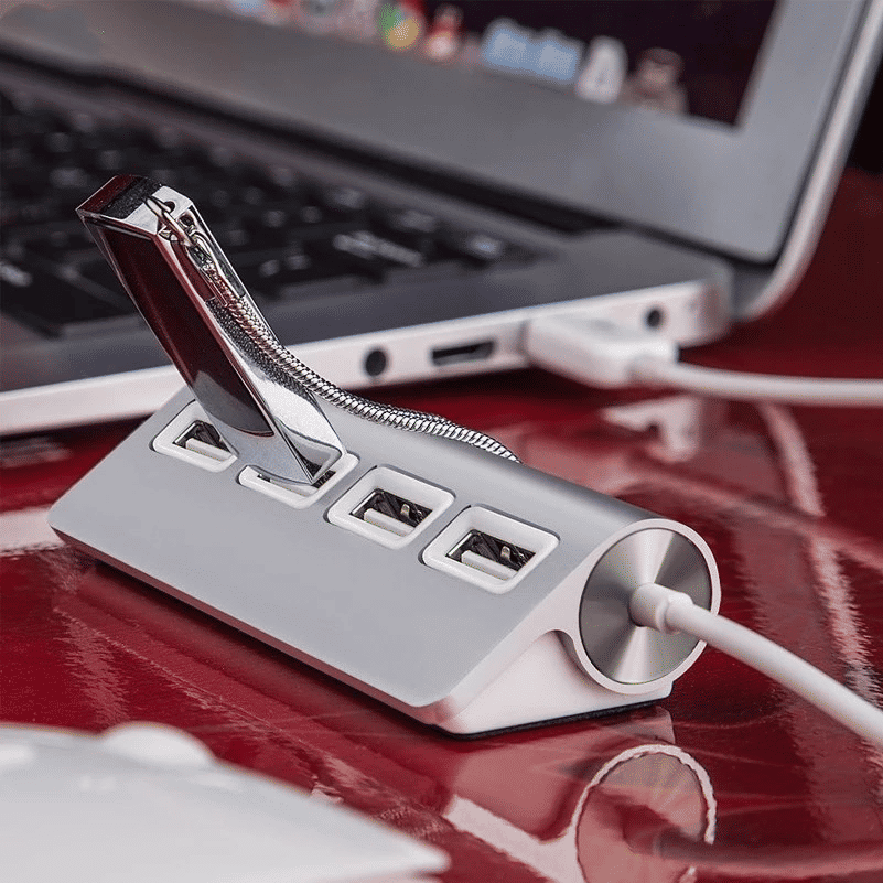 Portable High-Speed 4-Port USB 2.0 Hub for Laptops and Tablets