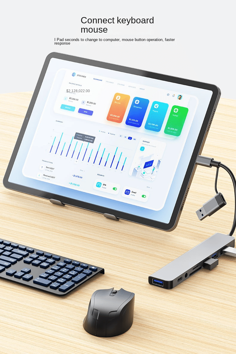 8-in-1 USB C Hub: Fast Charge, SD/TF, Audio, Thunderbolt 3 Dock for MacBook Pro