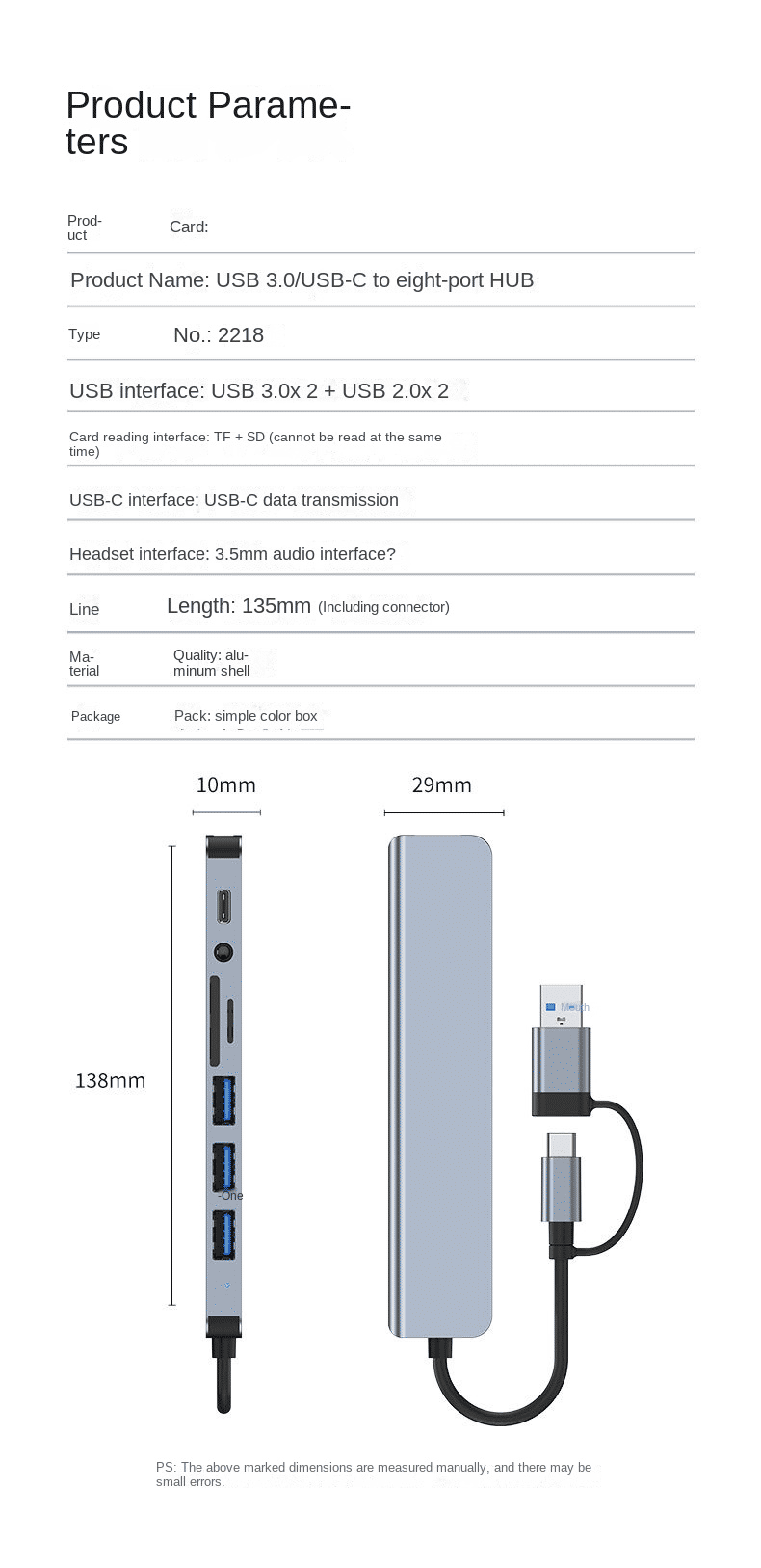 8-in-1 USB C Hub: Fast Charge, SD/TF, Audio, Thunderbolt 3 Dock for MacBook Pro