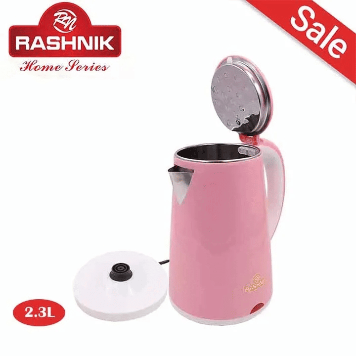 RASHNIK RN-1151 2.3L 1500W Double-Layer Insulated Stainless Steel Electric Kettle