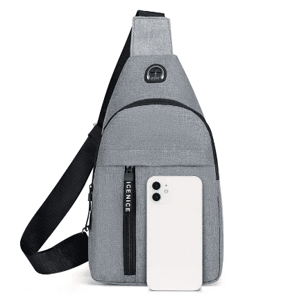 Stylish Men's Solid Color Canvas Chest Bag - Outdoor Casual Crossbody Shoulder Pack