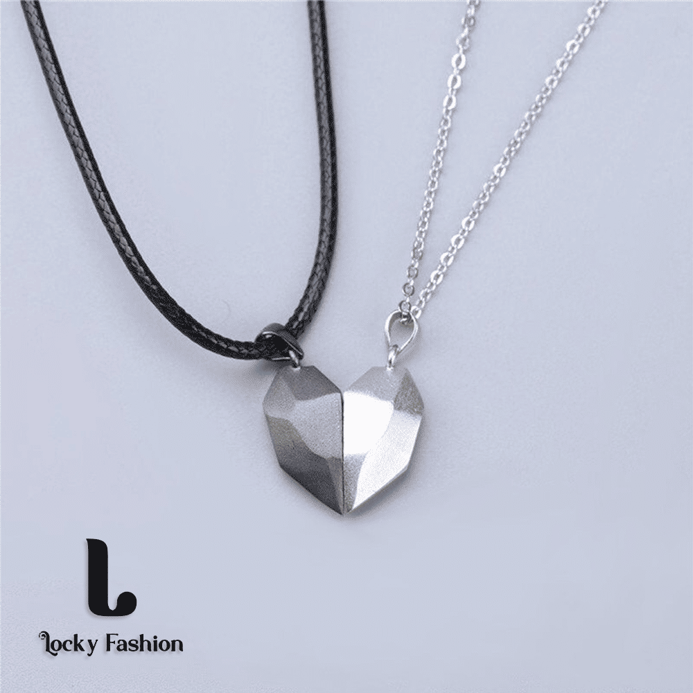 Elegant Couple Heart Initial Choker Necklace Set - Valentine's Day Love Gift