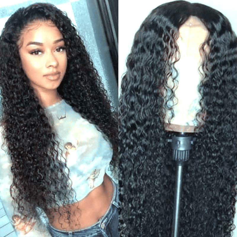 Luxurious 26-inch Long Curly Black Wig for Women - Fashionable Synthetic Hair