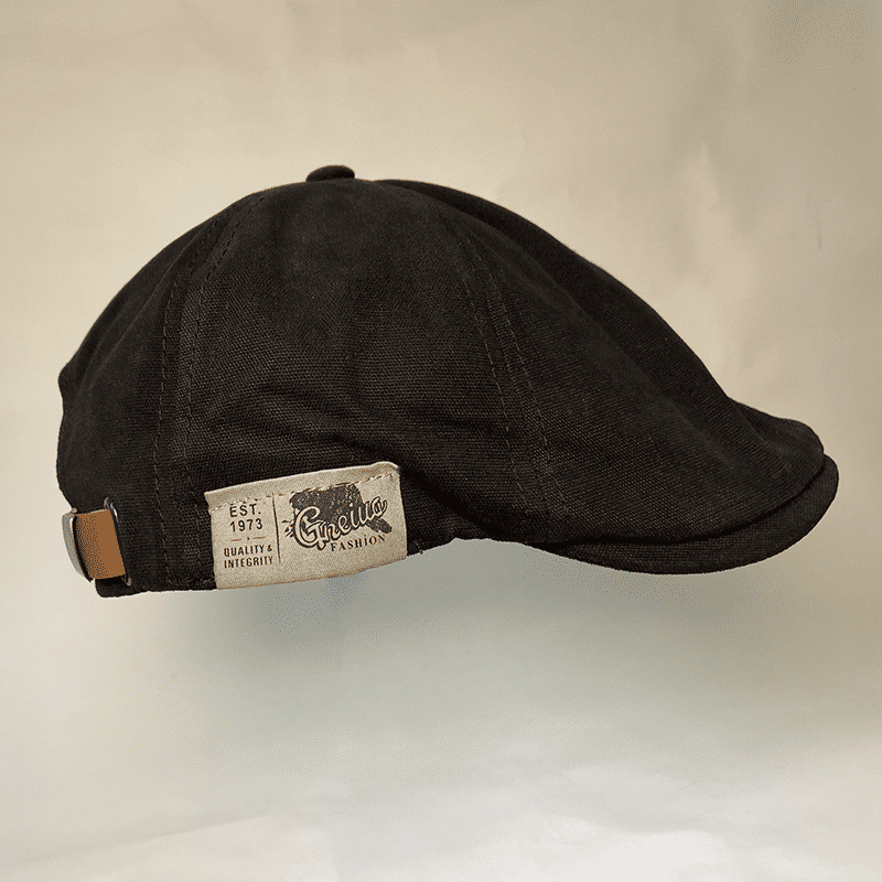 Classic British Western Style Ivy Cap Black Peaked Beret for Men & Women