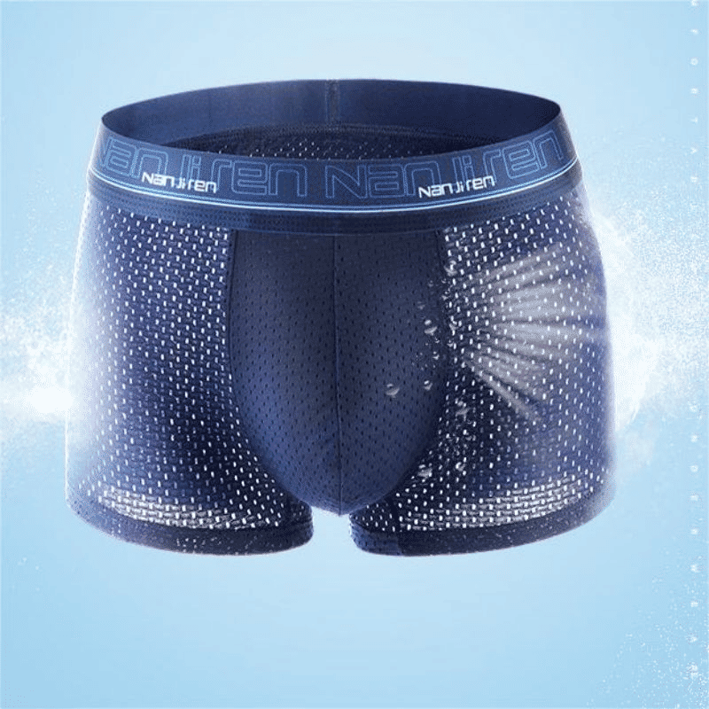 4-Pack Men's Ice Silk Boxer Briefs - Breathable Mesh Summer Underwear