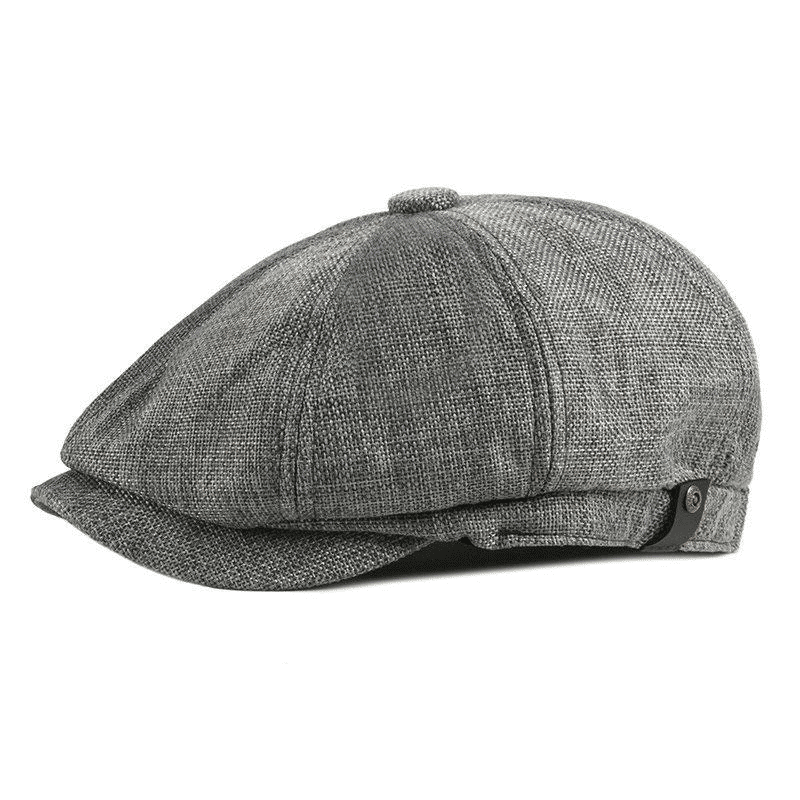 Men's Retro Octagonal Newsboy Cap British Painter Herringbone Flat Hip-Hop Beret