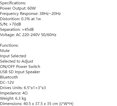 Vitron X-Bass 3.1CH Home Theater System V643 with Bluetooth, USB, FM Radio