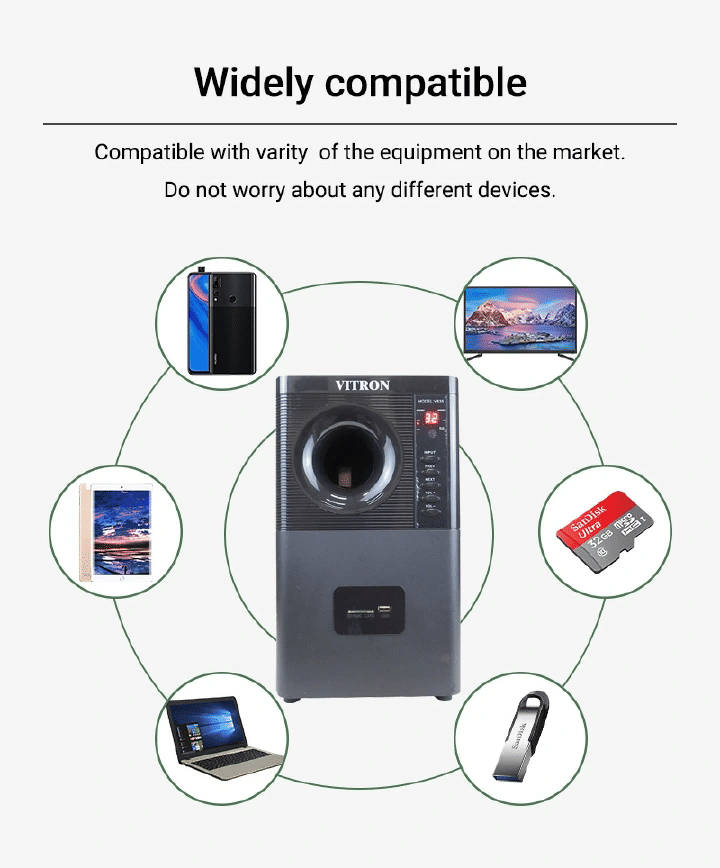 Vitron 3.1CH X-Bass Multimedia Home Theatre System with Bluetooth & Remote Control