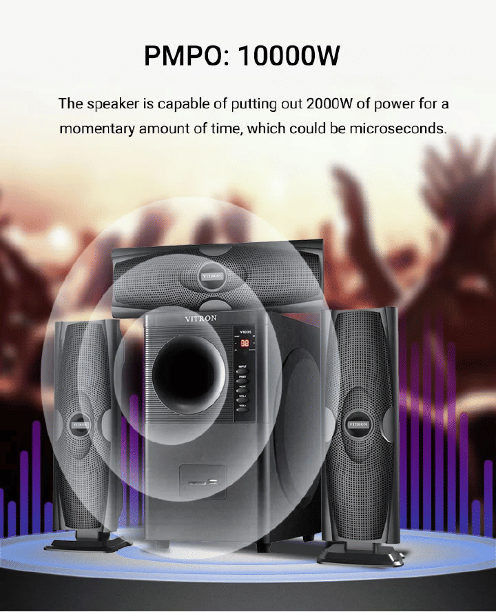 Vitron 3.1CH X-Bass Multimedia Home Theatre System with Bluetooth & Remote Control