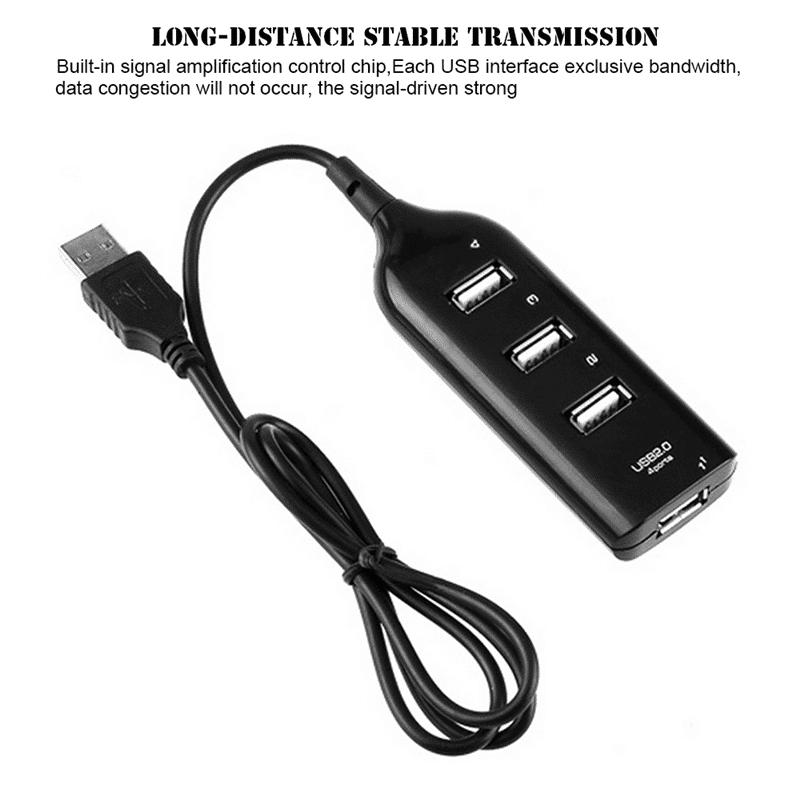 PAFEL 4-Port USB 2.0 Hub Splitter for Desktop Laptop Connectivity