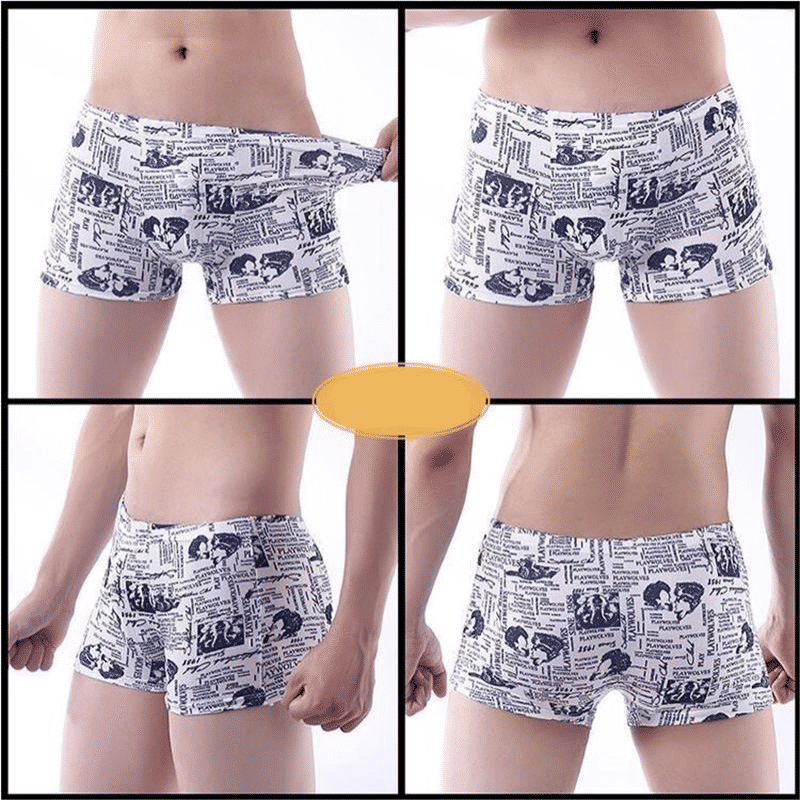 Men's Printed Seamless Mid-Rise Breathable Boxer Briefs - Ultimate Comfort