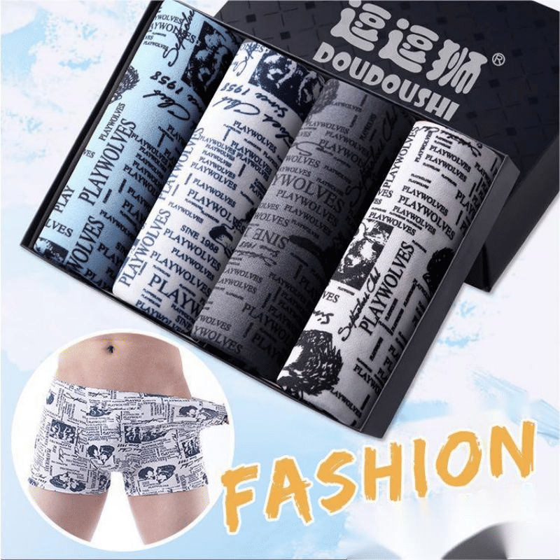 Men's Printed Seamless Mid-Rise Breathable Boxer Briefs - Ultimate Comfort