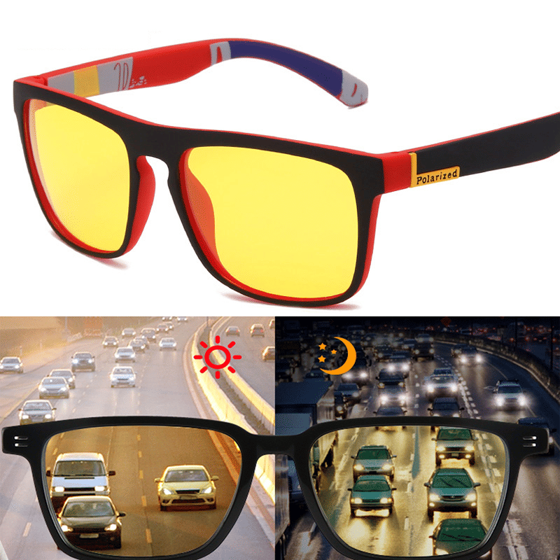 Men's Yellow Lens Anti-Glare Night Driving UV400 Sunglasses Goggles
