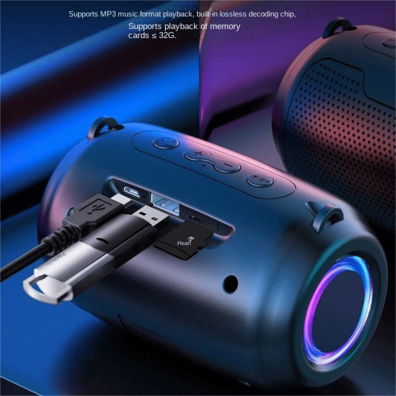 Compact Portable Bluetooth Speaker with Wireless Subwoofer for Home & Outdoor Audio