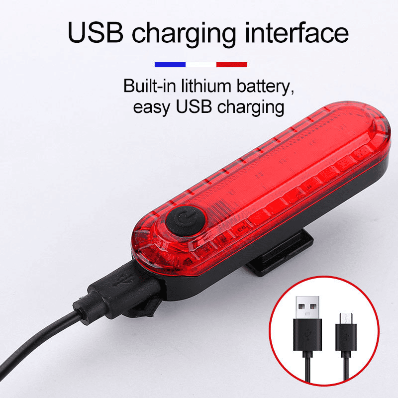 USB Rechargeable Bicycle Headlight Taillight Set - Waterproof LED Cycling Safety Light