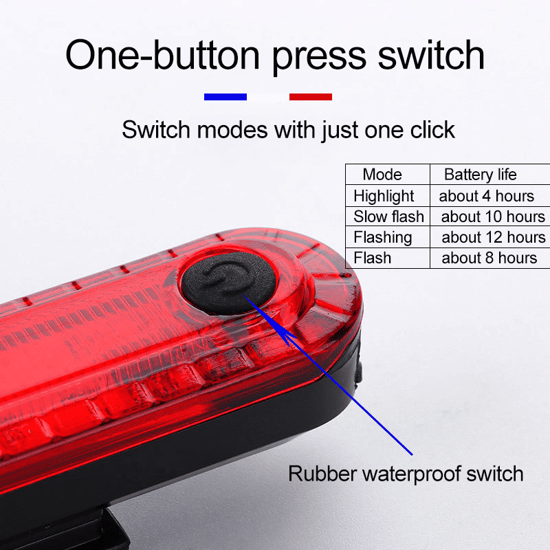 USB Rechargeable Bicycle Headlight Taillight Set - Waterproof LED Cycling Safety Light