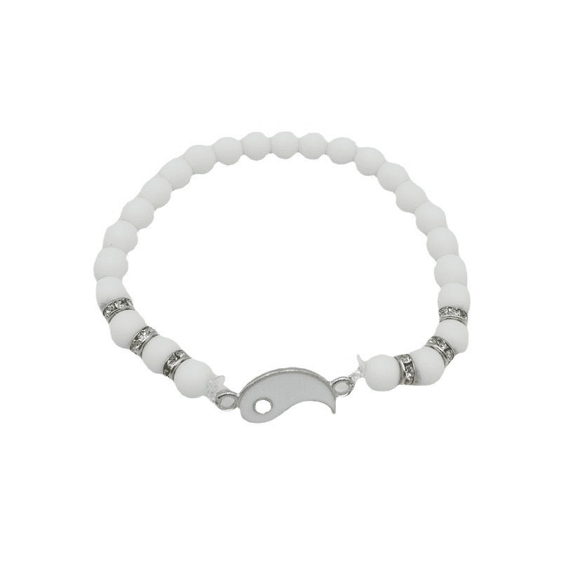 Yin Yang Tai Chi Bagua Natural Stone Beaded Bracelets for Couples & Friends