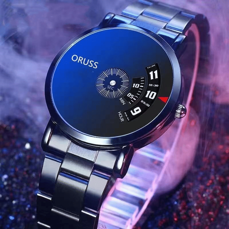 ORUSS Men's Stainless Steel Strap Quartz Sports Watch Business Wristwatch