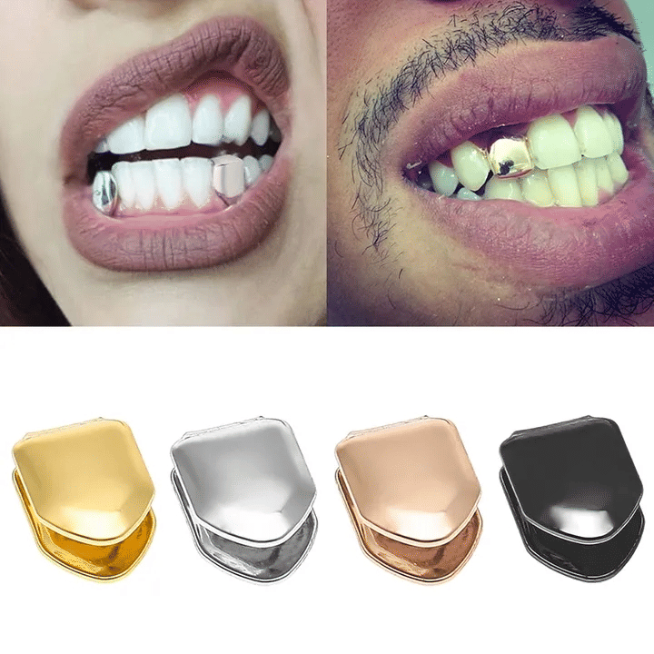 Trendy Hip Hop Rapper Gold Silver Grillz Caps Top Bottom Teeth Jewelry