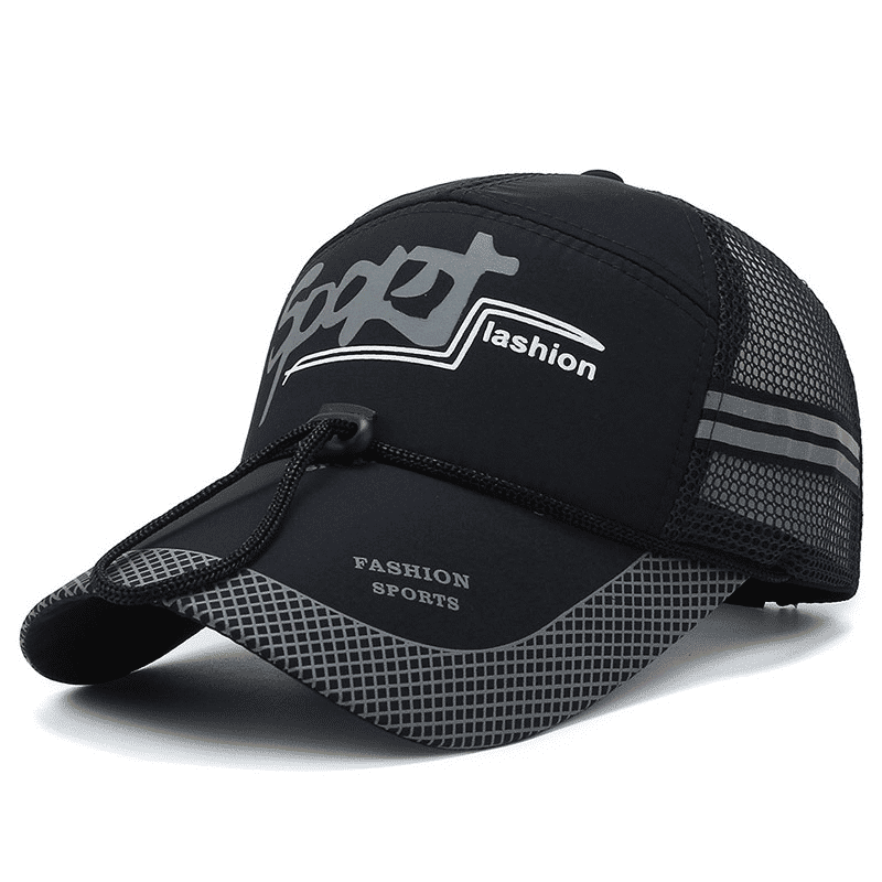 Men's Outdoor Sports Baseball Cap: Embroidered Breathable Mesh Sunscreen Fishing Hat