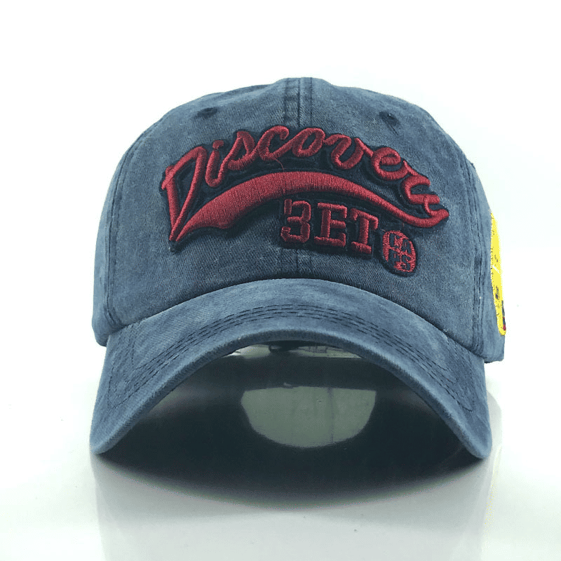 Vintage Washed Cotton Unisex Baseball Cap – Embroidered Letter Snapback Sun Hat