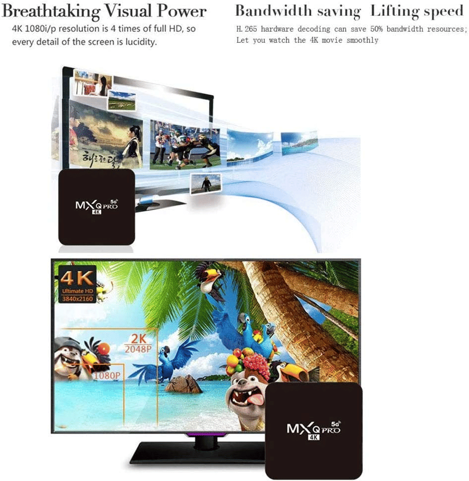 MXQpro RK3229 Android 10.1 4K Smart TV Box with Remote Control