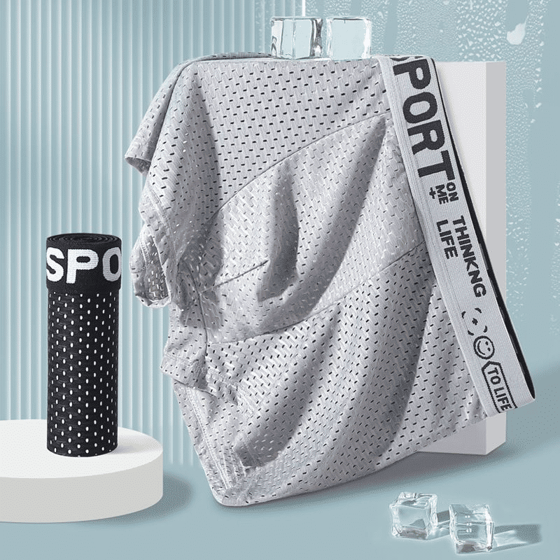 4-Pack Men's Ice Silk Mesh Boxer Briefs - Breathable, Comfortable, Thin, Cool