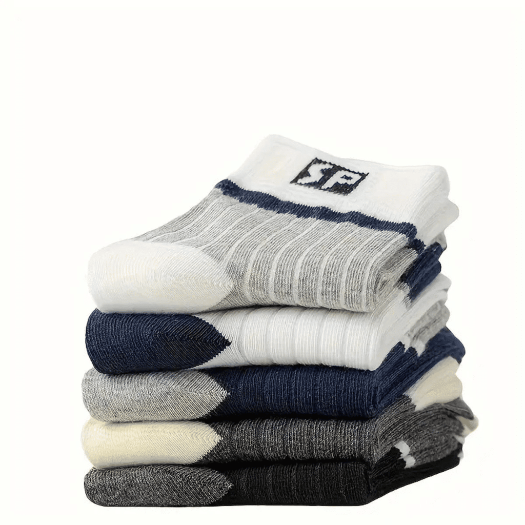 5 Pairs Men's Cotton Blend Medium Sports Socks for Autumn Winter Wear