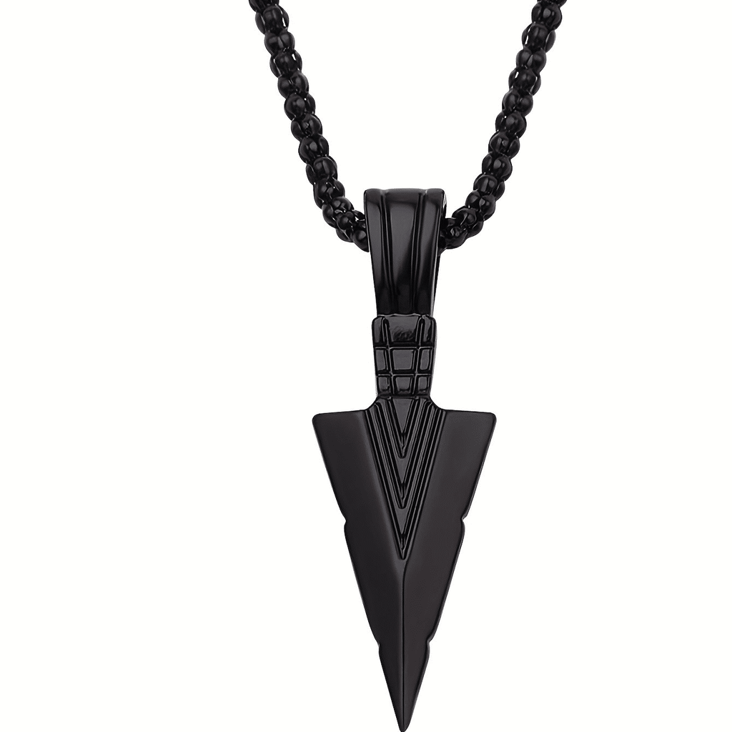 Men's Hip Hop Triangle Spearhead Pendant Necklace - Vintage Stainless Steel Arrow