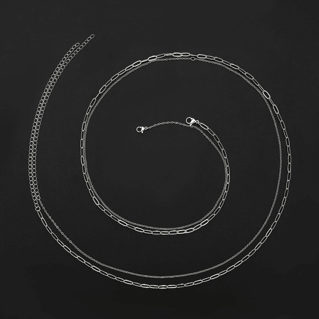 Elegant Double-Layer Gold Tone Bead & Twist Chain Women's Body Waist Jewelry