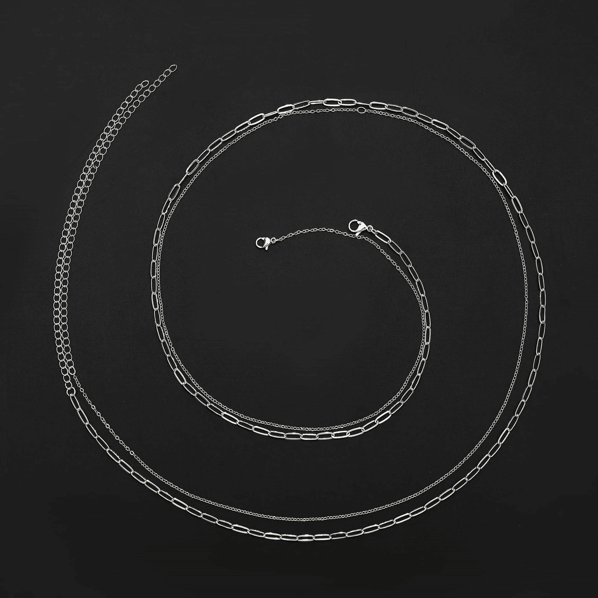 Elegant Double-Layer Gold Tone Bead & Twist Chain Women's Body Waist Jewelry