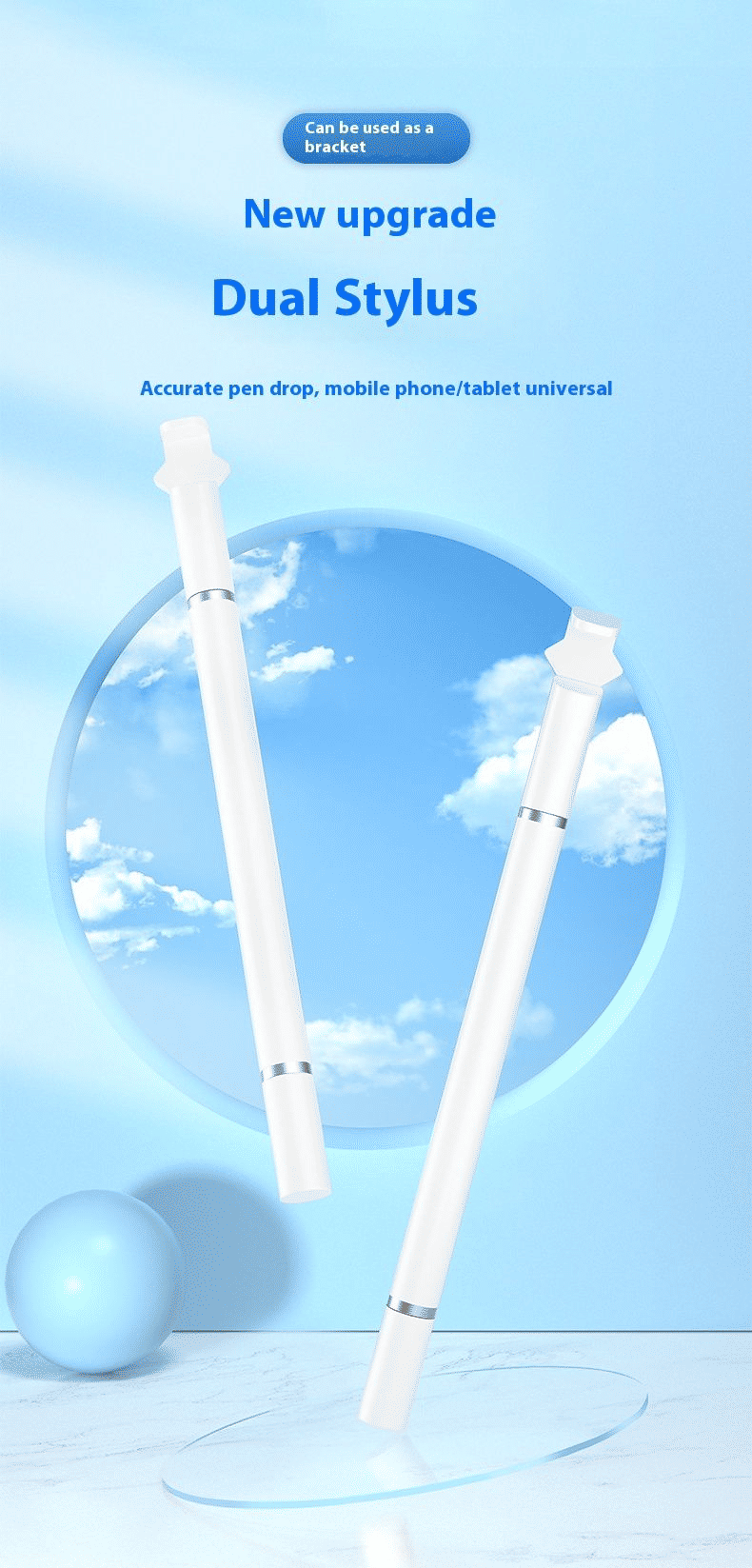 Multi-Function 3-in-1 Universal Capacitive Touch Screen Stylus Pen with Phone Holder