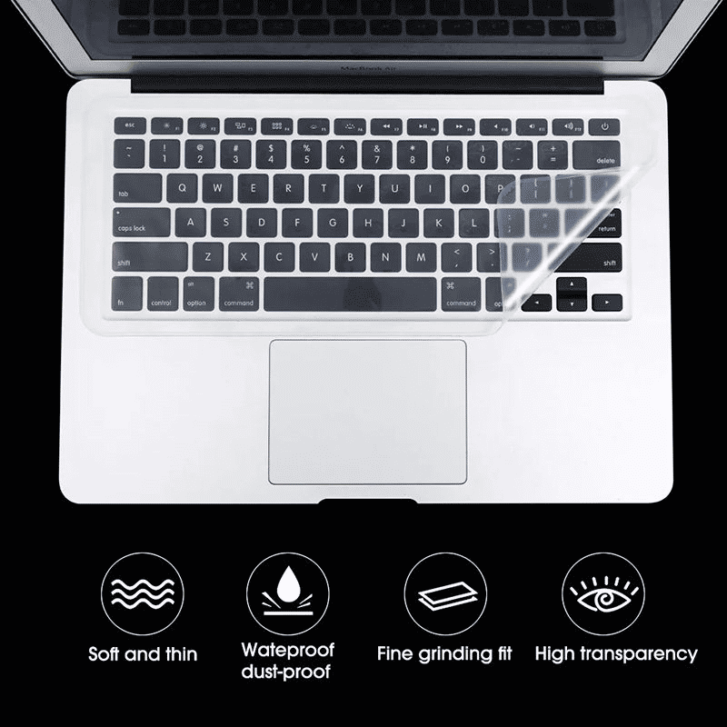 Universal Silicone Laptop Keyboard Protector Skin - Dustproof, Waterproof, Clear Film