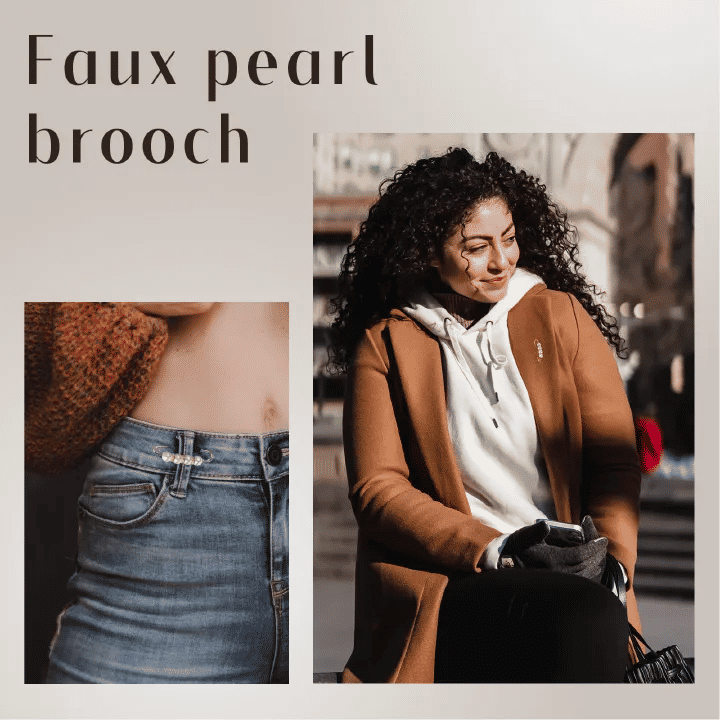 Elegant Imitating Pearl Brooch Pins Set for Waist Reduction & Decor