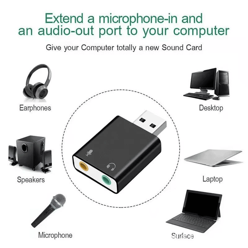 Premium 7.1 Surround USB Audio Adapter for Gaming, Streaming & PC