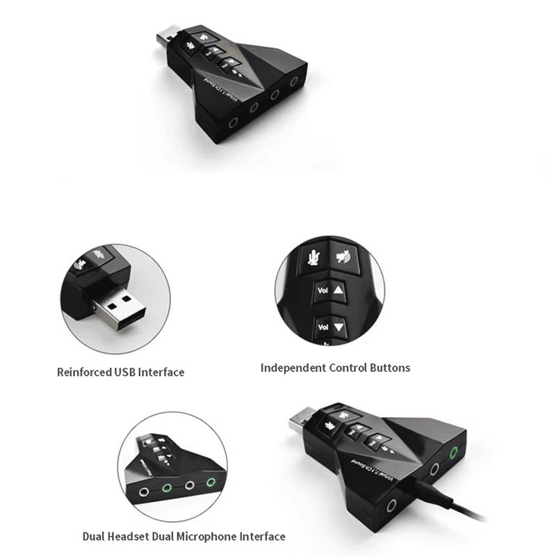 Premium 7.1 Surround USB Audio Adapter for Gaming, Streaming & PC