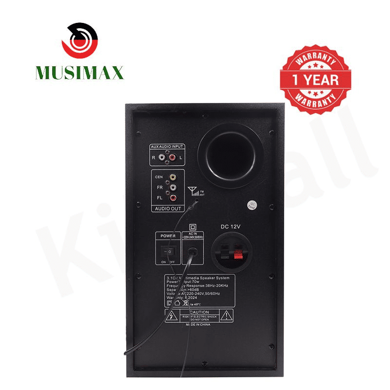 MUSIMAX 3.1CH Bluetooth Home Theater System, Woofer, USB/SD/FM, Remote