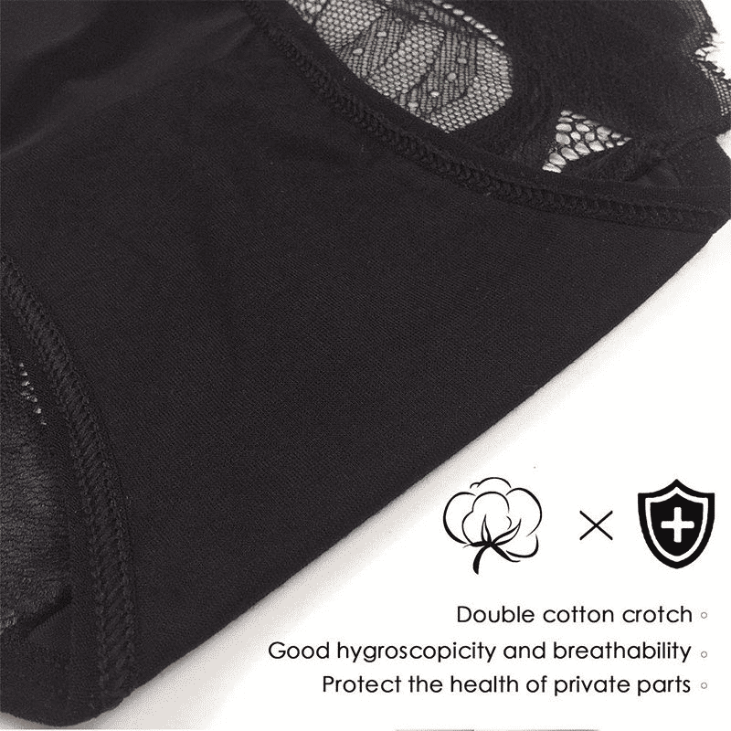 5-Pack Women's Seamless Lace Mesh Mid-Waist Plus Size Butt Lift Panties