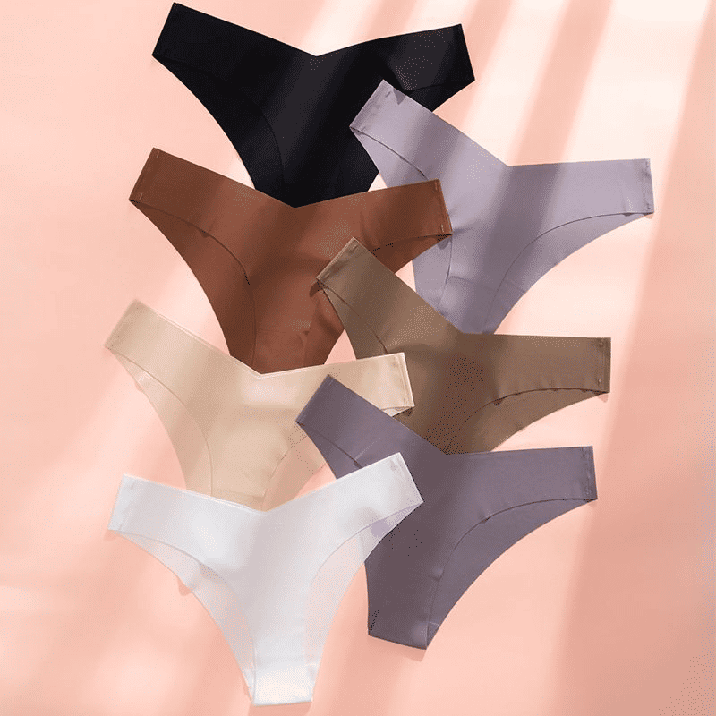 5-Pack Women's Seamless Cheeky Bikini Underwear - Invisible No-Show, V-Waist Hipster