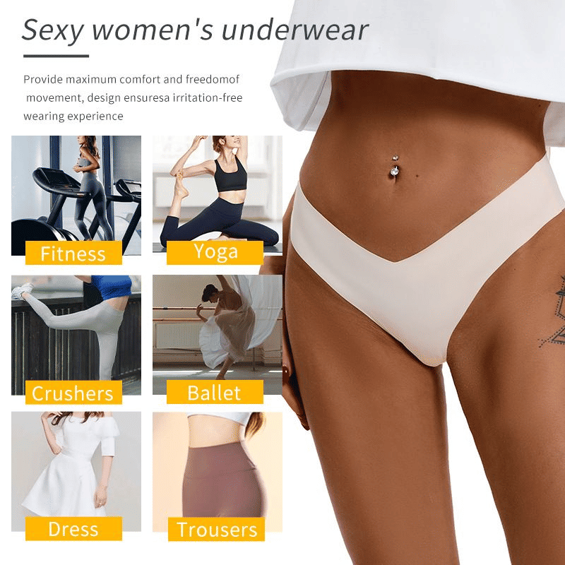 5-Pack Women's Seamless Cheeky Bikini Underwear - Invisible No-Show, V-Waist Hipster